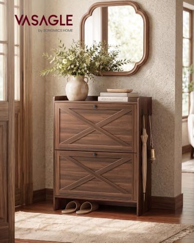VASAGLE Narrow Shoe Storage Cabinet Organizer - Image 3