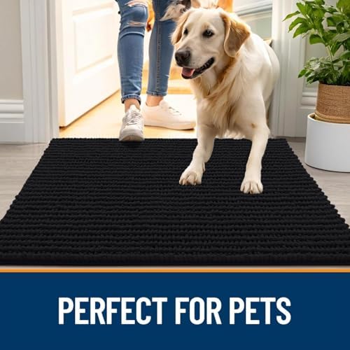 OLANLY Dog Door Mat for Muddy Paws 48x30, Extra Absorbent Chenille Mud Mat - Image 6