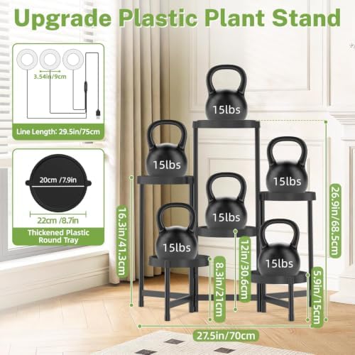 iDavosic.ly 6 Tier Folding Plastic Plant Stand Indoor, Grow Light - Image 2