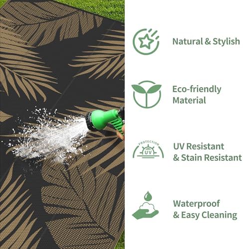 GENIMO Outdoor Rug, Waterproof Plastic Rugs 8'x16' - Image 5