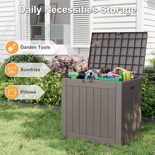 KAMABOKO Outdoor Storage Box, 32 Gal Deck Box Outdoor Waterproof, 2 Pack - Image 5