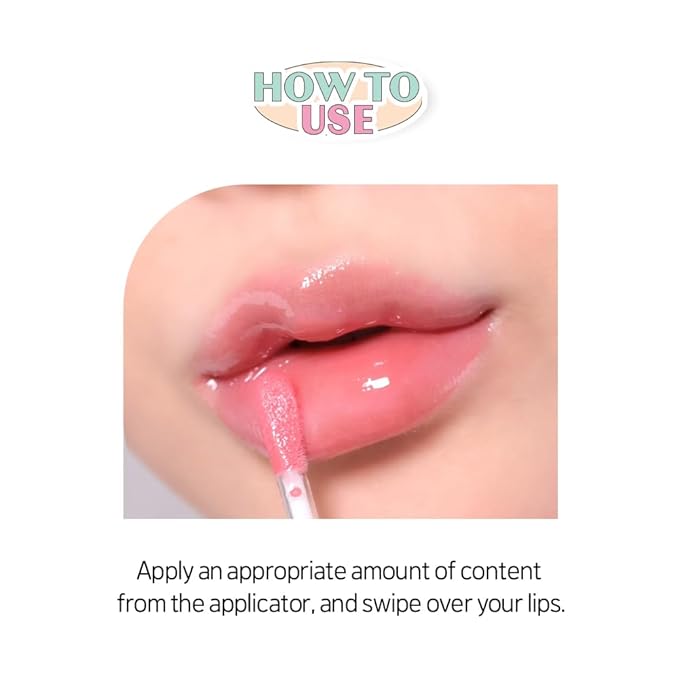ETUDE Over Glowy Lip Gloss #1 Sweety Cream | Non-Sticky Vegan Lip Tint | Moisturized & Long-lasting Lip Gloss | Daily Tint for Dry Lips, Korean Makeup, K-beauty, Perfect for Gift