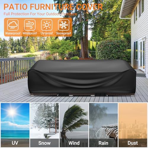 WLEAFJ Patio Furniture Covers Rectangle, Outdoor Table Covers Waterproof - Image 5