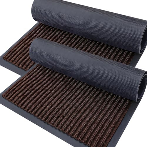 OLANLY 2-Pack Front Door Mats 33x21, Waterproof Heavy-Duty Doormats by OLANLY