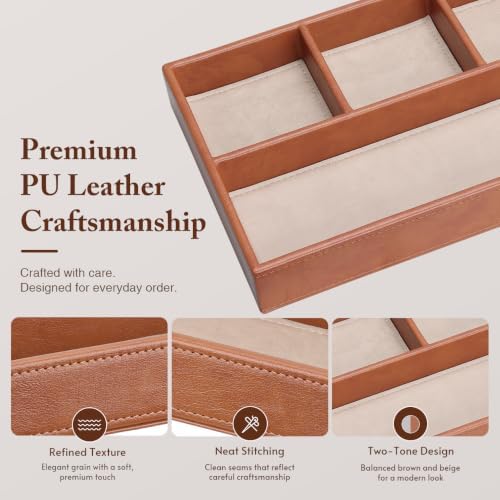 GORESE Leather Jewelry Tray, Catchall Tray Organizer - Image 4