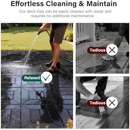 Interlocking Deck Tiles, Outdoor Patio Flooring, 44 Pack All Weather Waterproof - Image 7