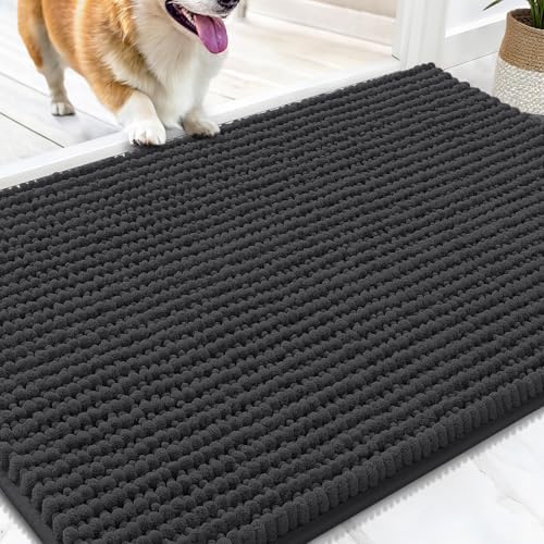 OLANLY Dog Door Mat for Muddy Paws 30x20, Extra Absorbent Chenille Mud Mat by OLANLY