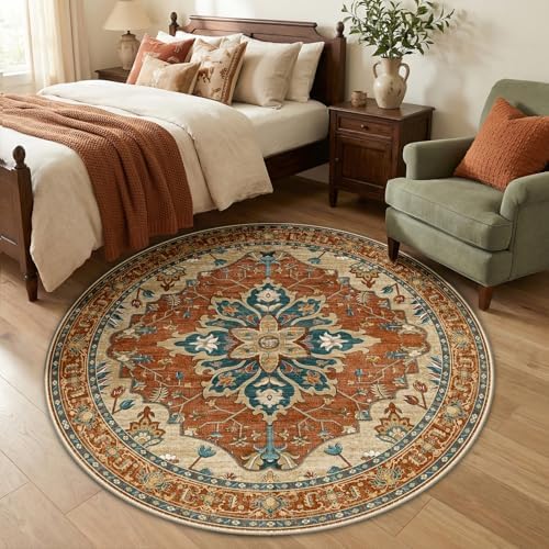 RELEANY Washable Area Rug, Round 5ft - Image 2