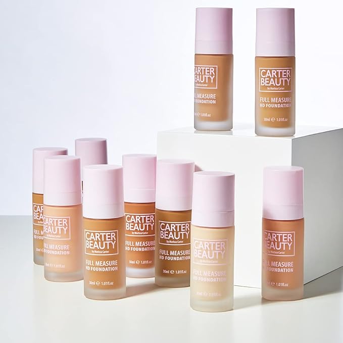 Carter Beauty By Marissa Carter Full Measure HD Foundation -Full Coverage Matte Formula - Water-Based, soft Skin Perfector - Vegan And Cruelty Free, Paraben And Sulfate Free - Caramel Chew - 1.01 OZ