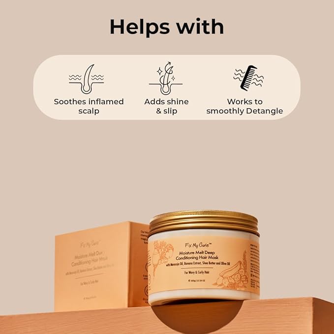 Moisture Melt Deep Conditioning| Hair Mask for Dry, Damaged, and Chemically Treated Hair| 8 Magical Oils, Shea Butter, Vitamins| Pro-Keratin Bond Repair |Weekly Revitalization, (10.5oz)