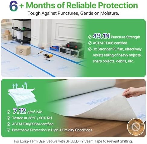 39"x100' Heavy-Duty Floor Protection | Construction Grade Carpet Protector | - Image 3