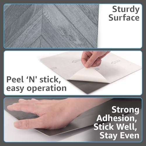 Art3d 10-Pack Herringbone Peel and Stick Floor Tiles - Image 5