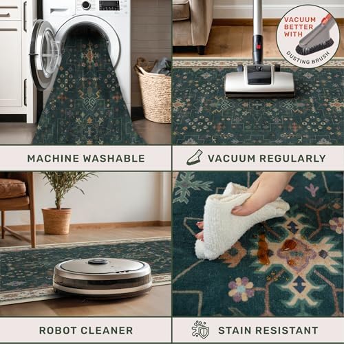 Hazo Haus Dark Green 4x6 Living Room Rug - Image 4