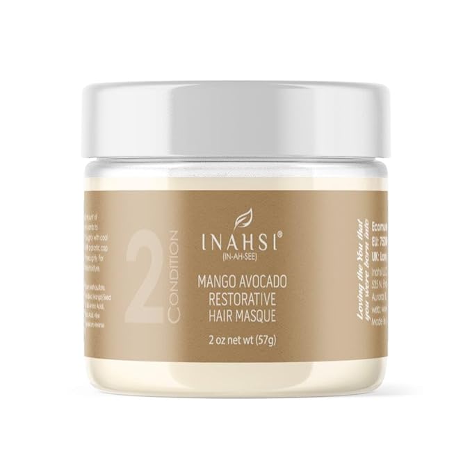 Mango Avocado Restorative Hair Masque | Deep Conditioner for Men, Women, Baby, or Kids with Curly Hair | Hair Products for Naturally Curly Hair 2 oz | Made in the USA