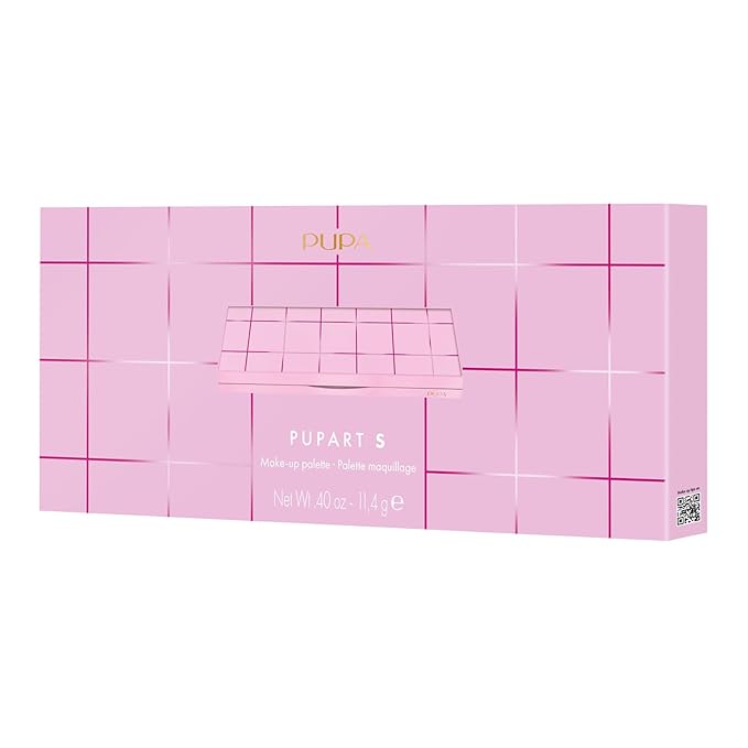 Pupa Milano Pupart S Makeup Palette, 002 Pink, 0.4 oz - Versatile Makeup Kit - Blush for Cheeks - Eyeshadow - Lip Gloss - Lip Cream - Face Makeup