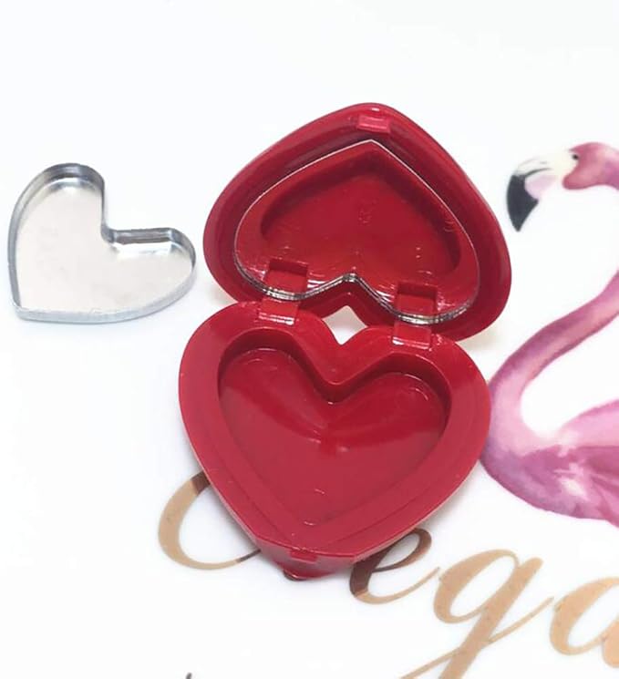 RONRONS 8 Pack Empty Eyeshadow Palette Mini Heart Shaped Lipstick Container Case DIY Cosmetics Container with Mirror