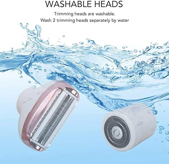 Electric Razor - Shaver - Trimmer for Women: 2 in 1 Painless Body Razors and Facial Hair Remover - Rechargeable Hair Removal Kit for Face Body Leg Bikini Underarm Arm