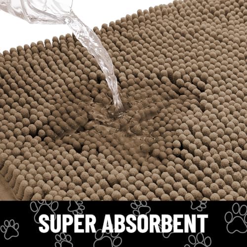 Smiry Dog Door Mat for Muddy Paws, Absorbent Non Slip Dirt Trapper - Image 5