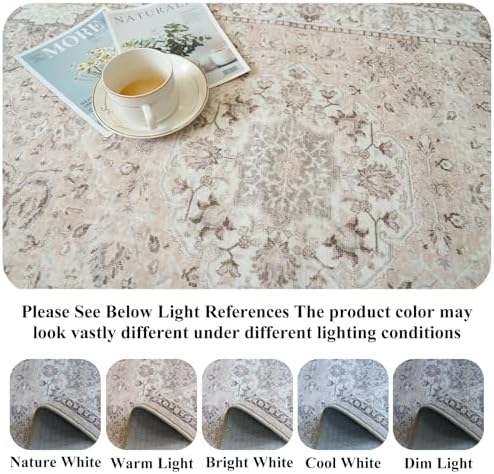 Washable 6ft Circle Round Rug: 6x6 Low-Pile Circular Rug - Image 3