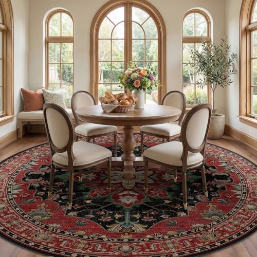 RELEANY Washable Area Rug, Round 8ft - Image 2