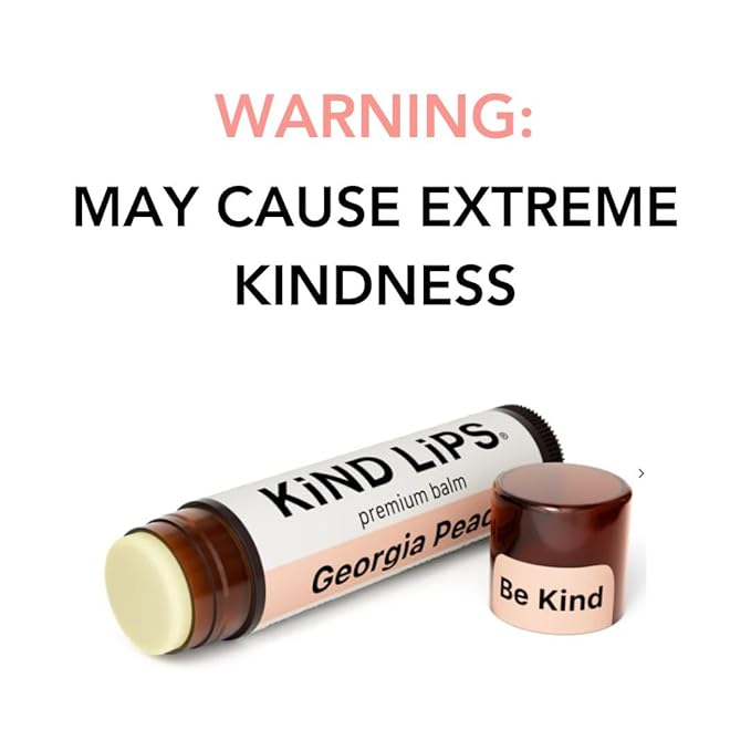 Kind Lips Lip Balm - Nourishing & Moisturizing Lip Care with Shea Butter, Beeswax & Vitamin E | Georgia Peach Flavor | 0.15 Oz (Pack of 2)