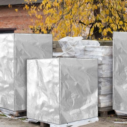 2 Pcs Silver 48" x 60" x 48" Heavy Duty Pallet Tarp Waterproof PE - Image 6