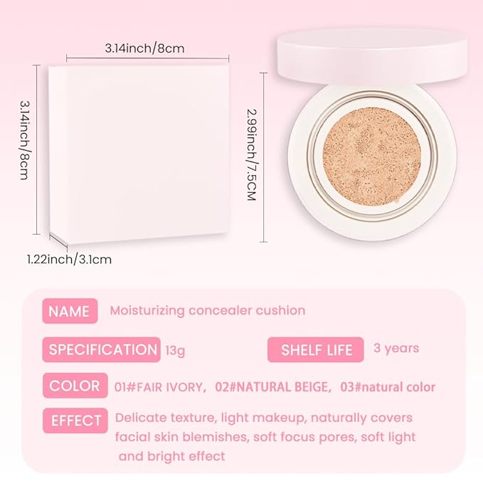 Nuder Cushion Foundation,Natural Beige for Natural & Medium with Neutral Skin Tone,Long-Lasting,Lightweight,Flawless Coverage,Dewy Finish,Concealing Blemishes and Under-eye Bags for All Skin Types