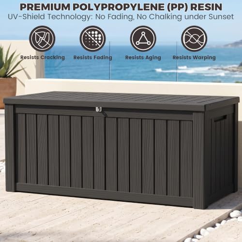 Outdoor Storage Box, 150 Gallon Waterproof Deck Box - Image 4