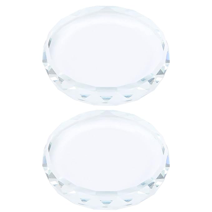 2PCS Nail Art Painting Color Toning Glass Board, Mixed Color Palette Makeup Display Board,Nail Polish False Eyelash Glue Hold Makeup Pallet Nail Art Display Cosmetic Mixing Tools