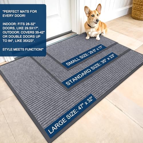OLANLY 2-Pack Front Door Mats 47x32, Waterproof Heavy-Duty Doormats - Image 2