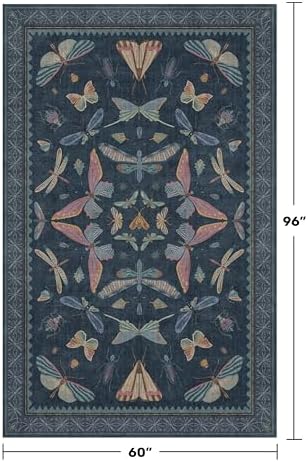 Blue 5x8 Washable Living Room Rugs - Image 2