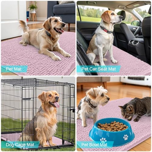 OLANLY Dog Door Mat for Muddy Paws 34x21, Super Absorbent Chenille Mud Mat - Image 7