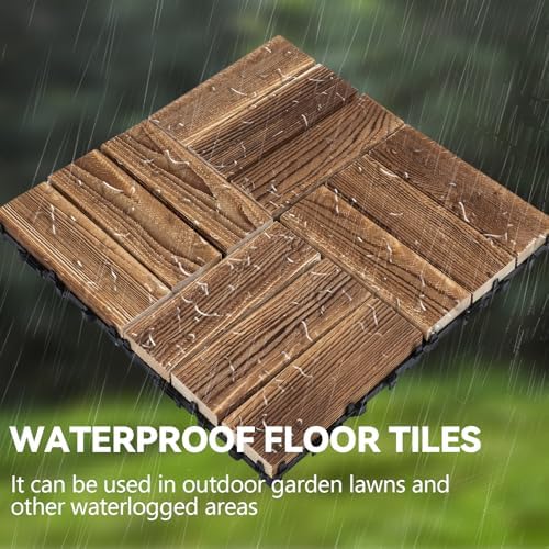 FAHKNS 20 PCS Acacia Wood Interlocking Deck Tiles - Image 6