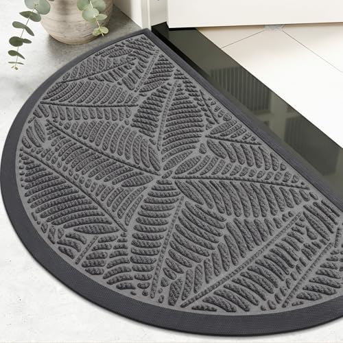 Colorxy Half Circle Waterproof Door Mat, Sturdy Rubber Doormat by Colorxy