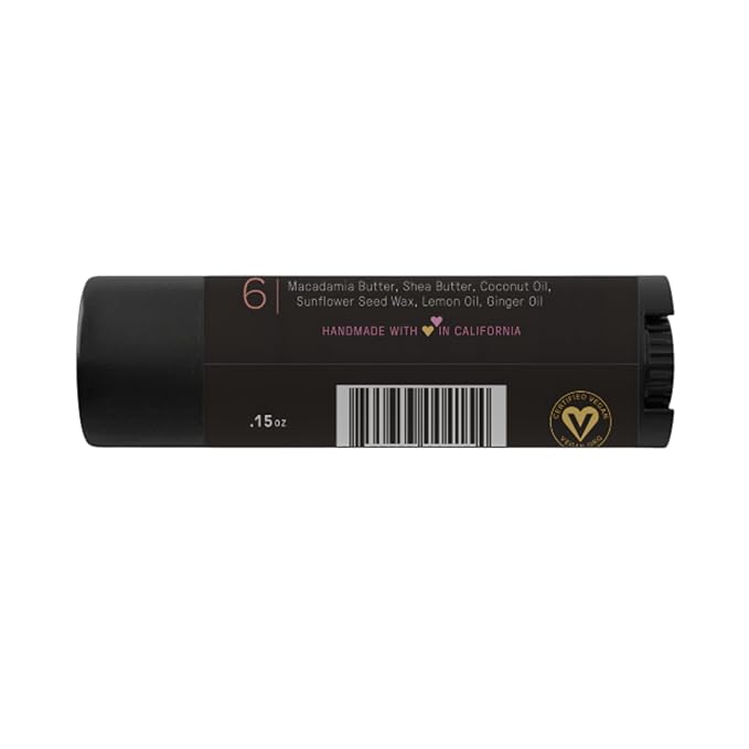 Natural Lip Butter Lip Balm - Ginger Lemon - Pure Enough to Eat - Made With Just 6 Vegan Ingredients - 100% Natural & Organic Moisturizing Lip Care for All Day Hydration (4-Pack)
