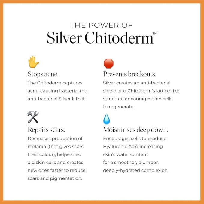 Hydrating Face Serum for Clearing Acne and Scars, Anti-Blemish & Scar Repair Serum Skincare Treatment with Silver Chitoderm Smooth Skin Moisturiser Serum for All Skin Types (1.69 oz)
