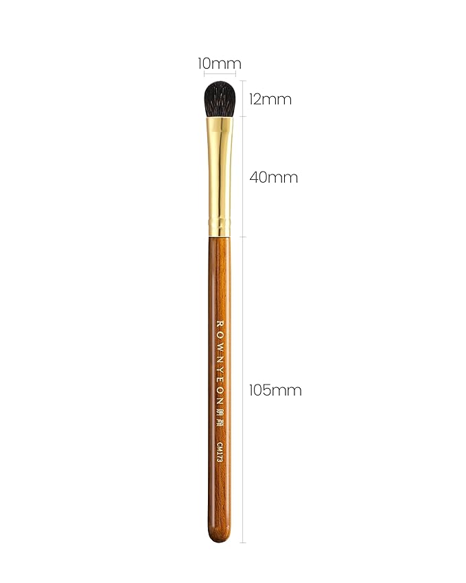 Desert Oak Series Low-Profile Oval Eyeshadow Brush - Gentle Curve for Controlled Blending, Squirrel & Goat Hybrid Bristles (CM 173)