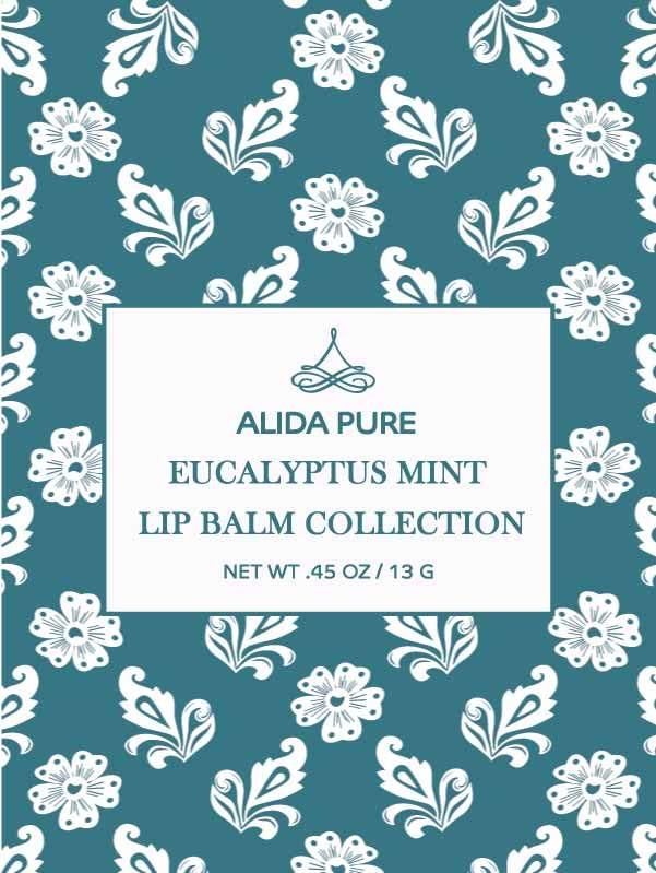 Eucalyptus Mint Lip Balm Collection, Vegan Lip Balm Set, Beeswax Free, with Avocado Oil, Organic Jojoba Oil, and Vitamin E, Natural Moisturizer for Dry, Chapped Lips, 3 Tube Set