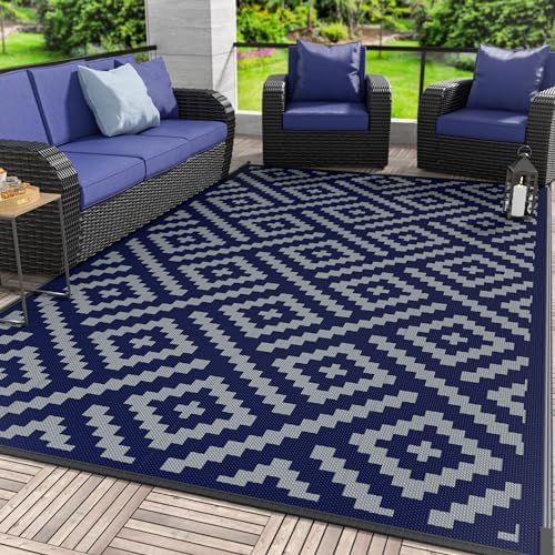 GENIMO Outdoor Rug, Waterproof Plastic Rugs 10'x14' by GENIMO