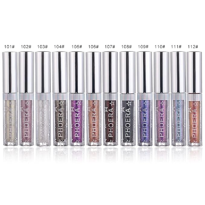 Glitter Eyeshadow,Makeup For Eyes Liquid Shimmer Sparkle Glow Light Colors Pencil Stick Shiny Long Lasting Waterproof Shining Eye Shadow Sets Metallic Pigments Metals Gloss Sparkling Pen Kit (A106)