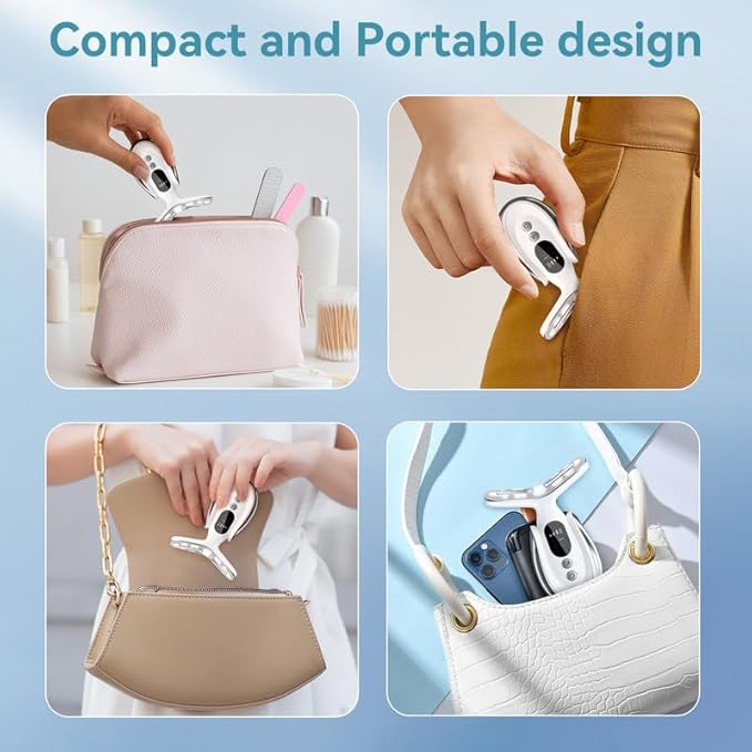 Neck Face Massager, 7-in-1 Portable Facial Massager for Enhanced Face, Neck and Shoulder Care with Vibrating and Warming Function,White