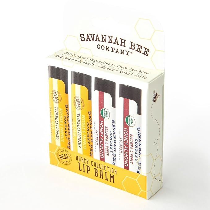 Savannah Bee Collection Lip Balm - Nourishes Dry Lips for All Day Comfort
