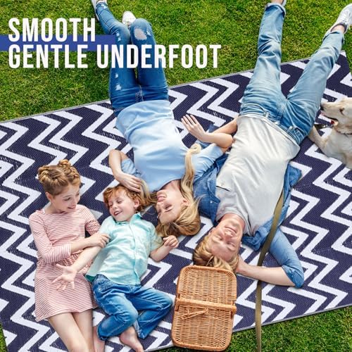 OLANLY Outdoor Rug 5x8 ft Waterproof Reversible Chevron Mat - Image 5