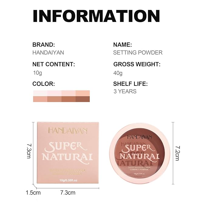 Pressed Face Powder Makeup Mineral Foundation Finishing Powder Pressed Finishing and Setting Powder Loose Setting Powder Makeup #01