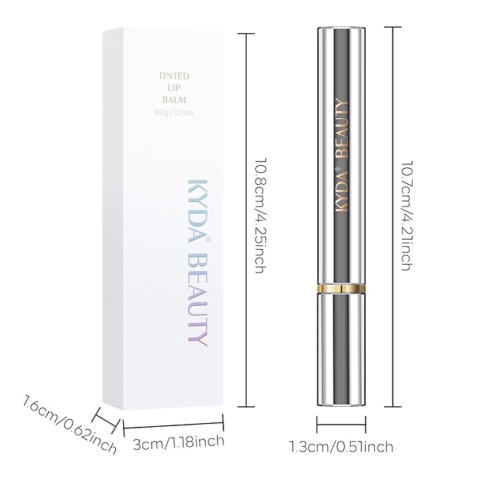 KYDA Tinted Lip Balm, Hydrating Sheer Formula Lip Balm, Natural Glossy Finish, Moisturizing Lip Care Balm for Dry Lips, Peach Candy