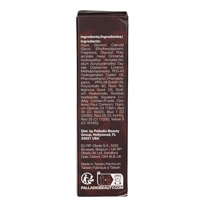 Palladio Jelly Tint, Liquid Stain for Cheeks & Lips, Vivid Color Lip Stain, Lightweight Non-Sticky and Transfer-proof, Natural Finish Makeup, Wineberry