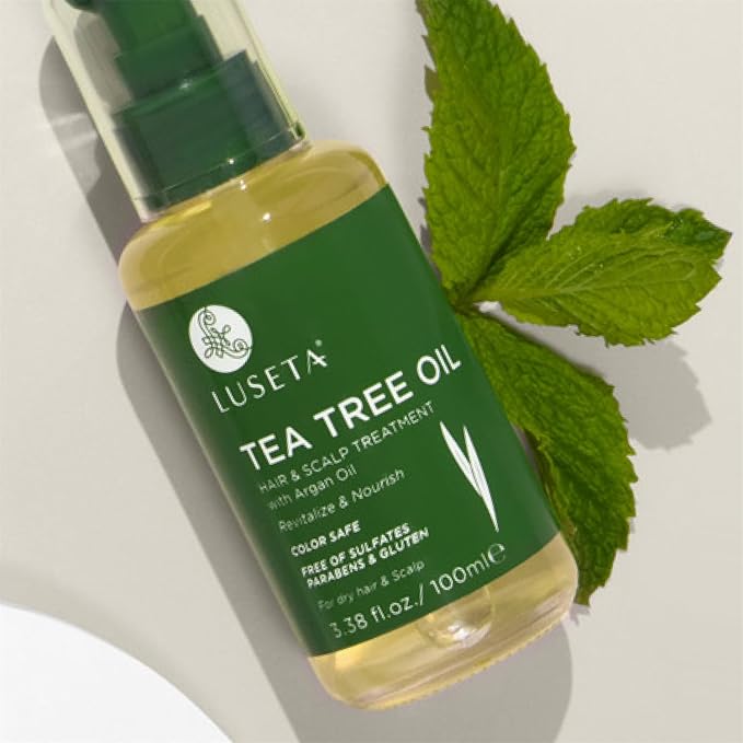 Luseta Tea Tree Oil for Hair, Hair Serum for For Damaged and Oily Hair, Revitalizing & Nourishing for Healthy Hair Color Safe Hair Oil 3.38 Fl oz