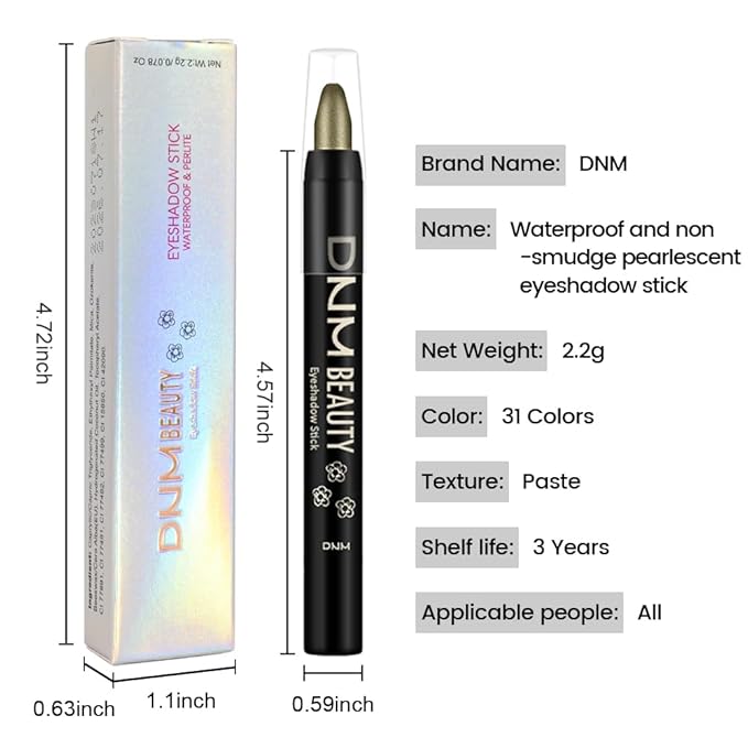 Kaely Cream Eye Shadow Sticks, Deep Green Shimmer Eyeliner Pencil Eyeshadow Palette Makeup, Eye Highlighter Brightener Stick for Older Women Waterproof Pigmented, sombras para ojos, New-79