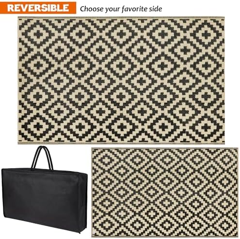 SAND MINE Reversible Mats, Plastic Straw Rug, Modern Area Rug, Large Floor Mat - Image 4