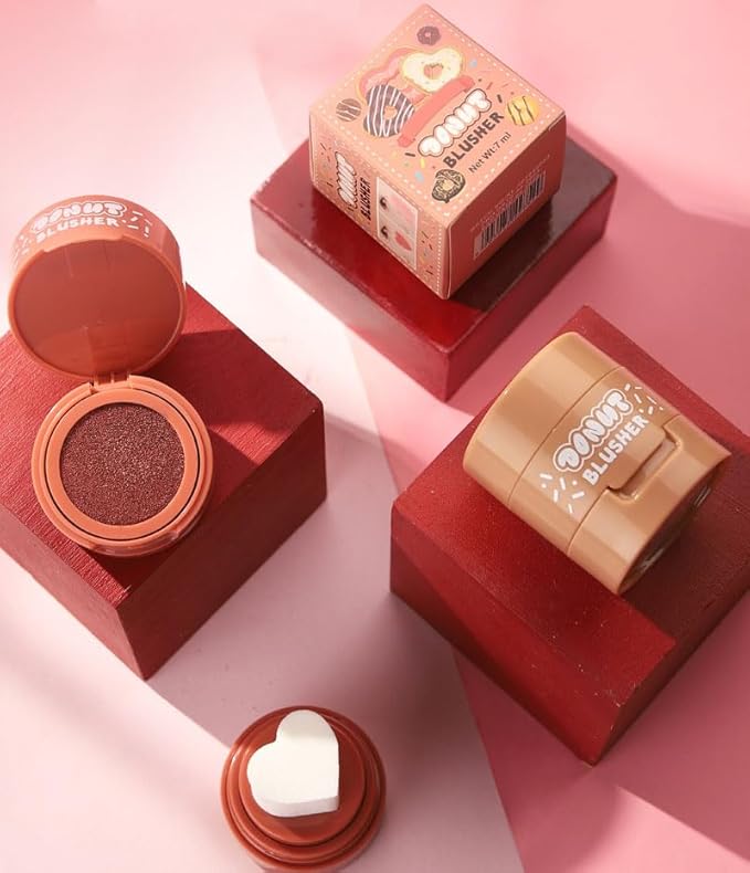 Stamp Liquid Blush Stamp Blush with Heart Shaped Applicator Natural Long Lasting Blush, Light and Airy Makeup for Women (2)